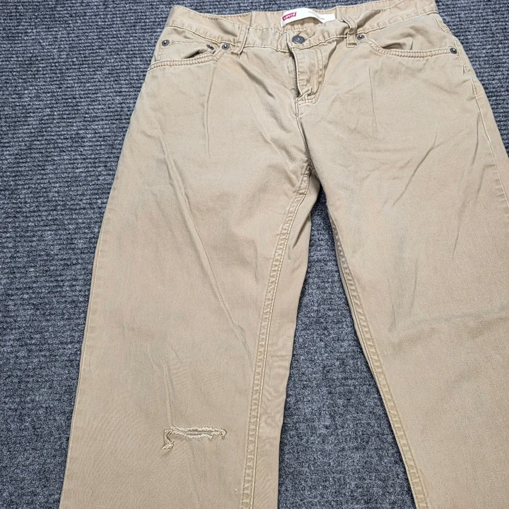 Levis 511 Slim Sueded‎ Pants Boys Size 18 Regular Khaki Tan Distressed